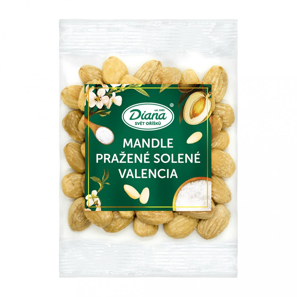 Mandle pražené solené Valencia 100g