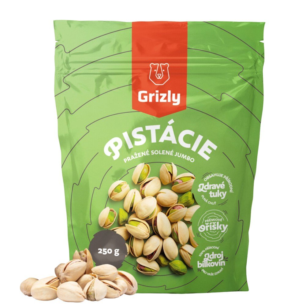 GRIZLY Pistácie pražené solené Jumbo 250g